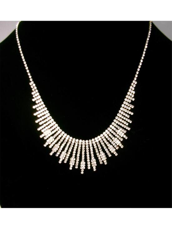 Charter Club Jewelry - 069 INC International Concepts silvertone CZ drop sparkle glamour necklace 5